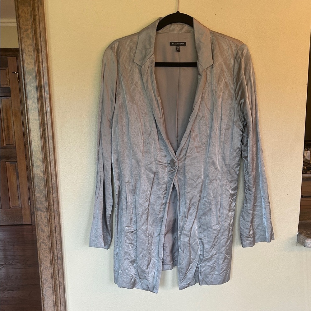 Eileen Fisher Metallic Silver Blazer